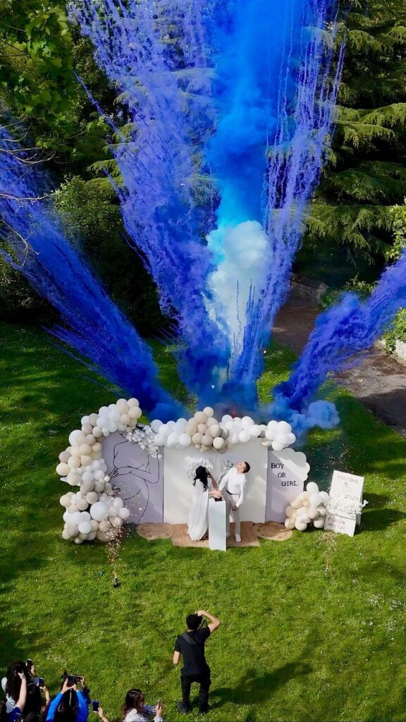 Gender reveal 💙💖avec les plus grand canon à poudre de France 🇫🇷